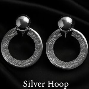 Robert Rose Silver Chunky Hoop Post Earrings – Trendy Women’s Fashion Jewelry